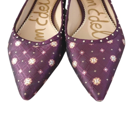 Sam Edleman Rivera Gold and Burgundy Burgundy Pointed Toe Flats 8.5 M - Picture 7 of 11
